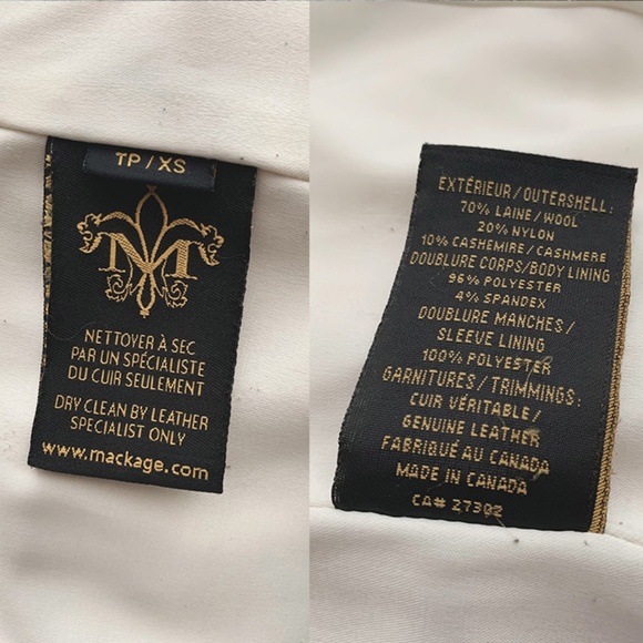 Mackage | Wool Cashmere Peacoat Coat with Leather Trims - Picture 16 of 16